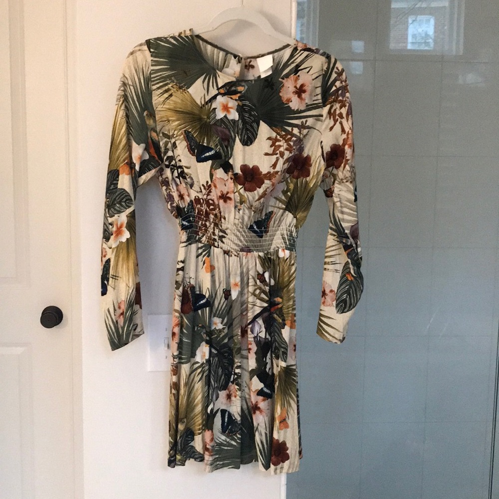 H&M butterfly and floral print dress